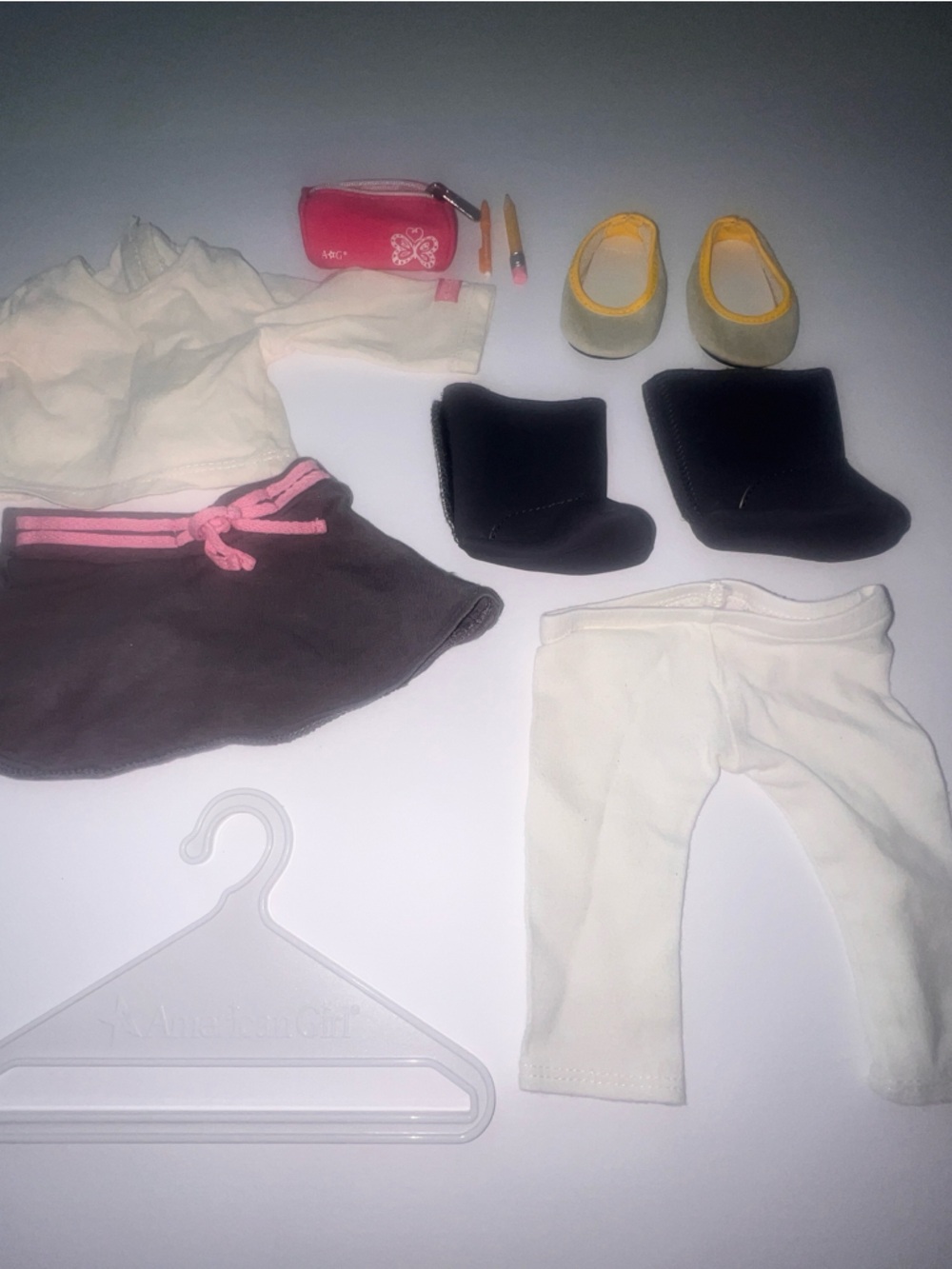American Girl Doll Outfit Set with shoes, boots and accessories.